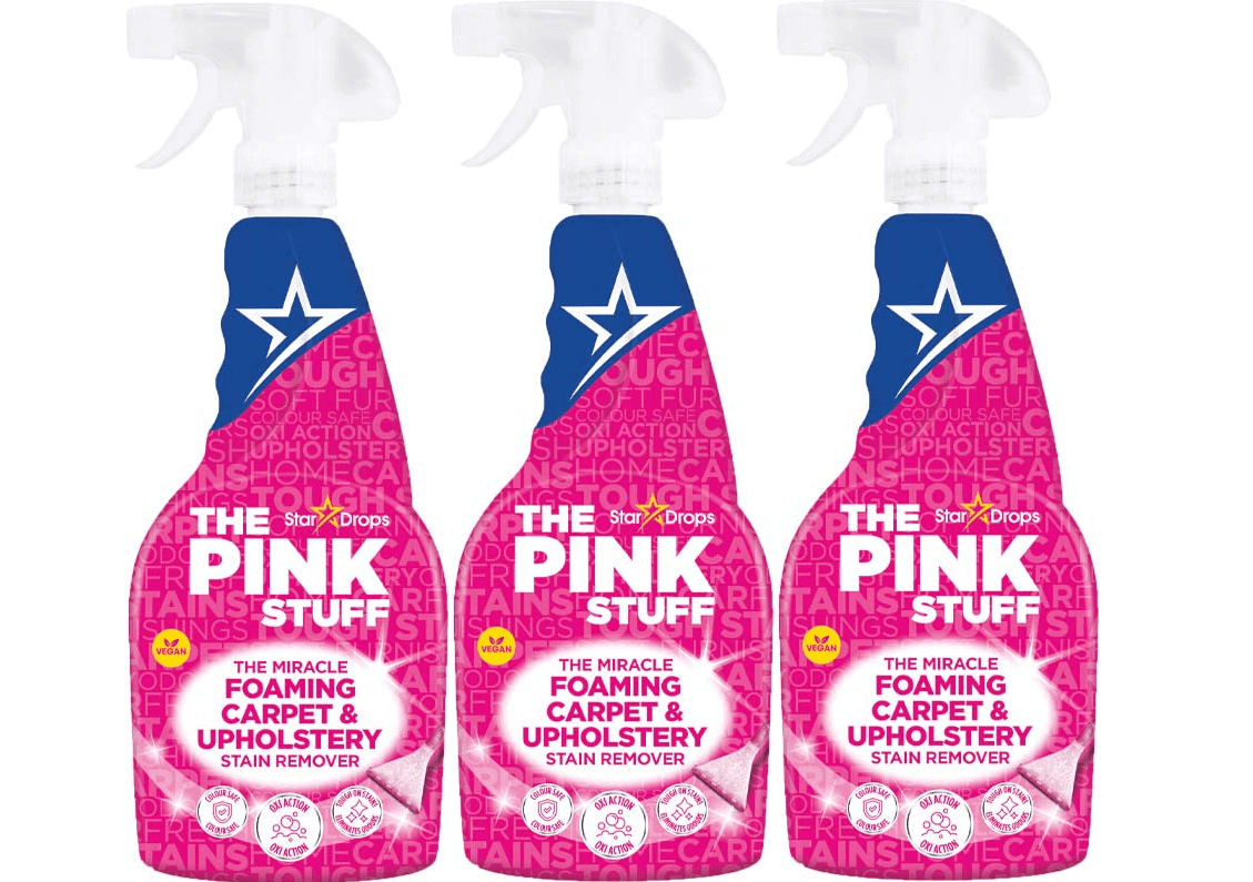 Die Pink Stuff - Schäumender Teppich- und Polsterfleckenentferner 500 ml - 3er Pack