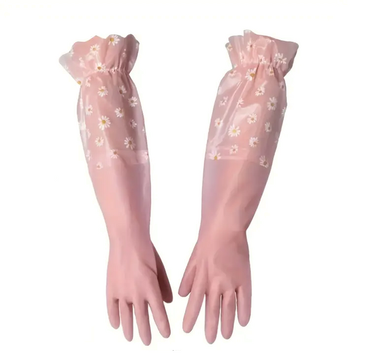 Gants Roses avec Fleurs