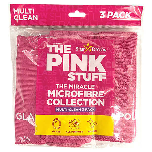 The Pink Stuff Microfiber cleaning cloth pink (3 pieces)