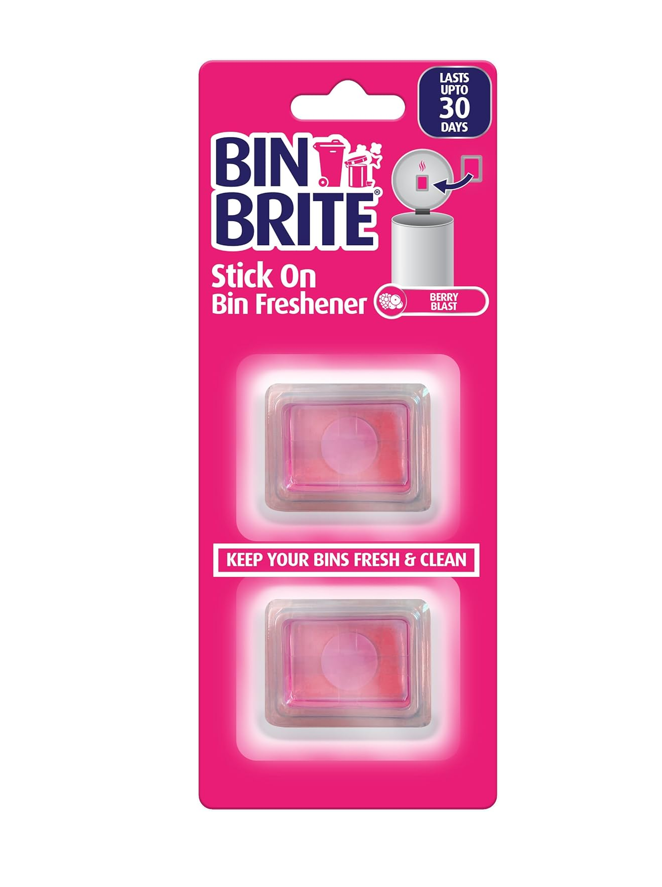 Bin Brite Stick-on Bin Refresher – Self-adhesive Odor Freshener for Trash Bins, Long-lasting Freshness up to 30 Days