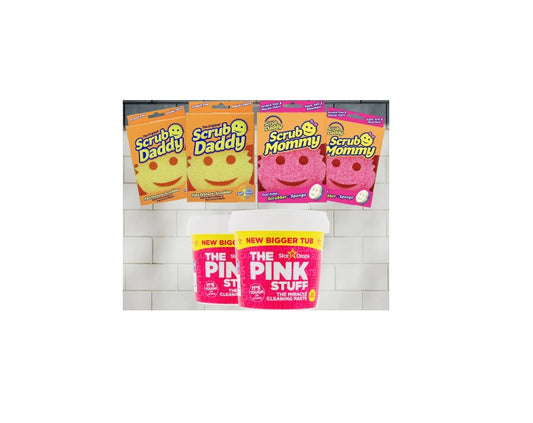 Scrub Daddy & Le Pink Stuff ensemble - Scrub Mommy, Scrub Daddy, 2x 850g de pâtes