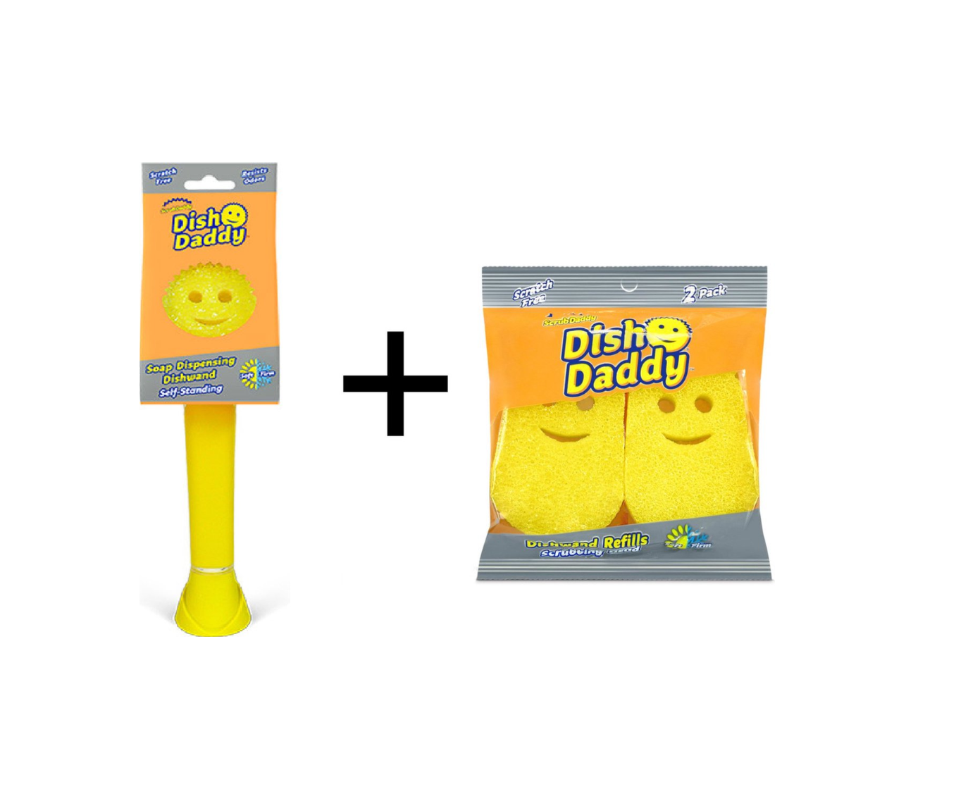 Scrub Daddy Dish Brush - Incl. 2 Extra Sponges - Yellow