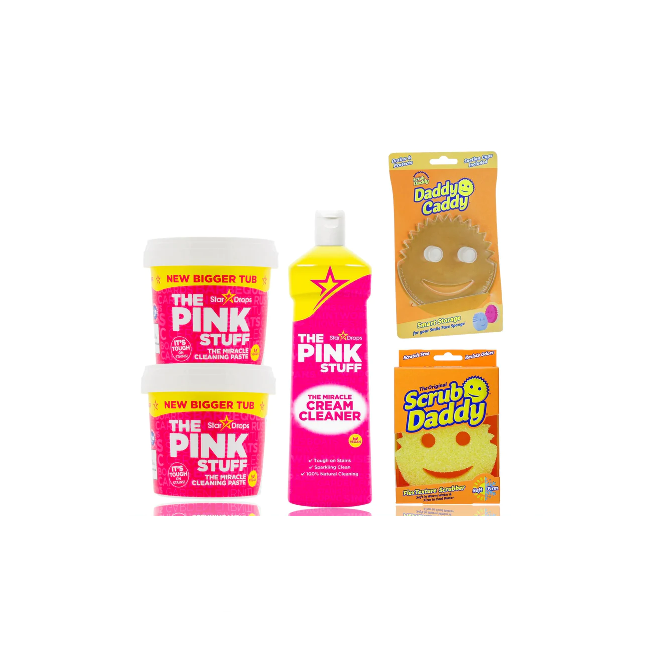 Schrob bundel - Scrub Daddy, Daddy Caddy, Pink Stuff Pasta, Crème Nettoyante