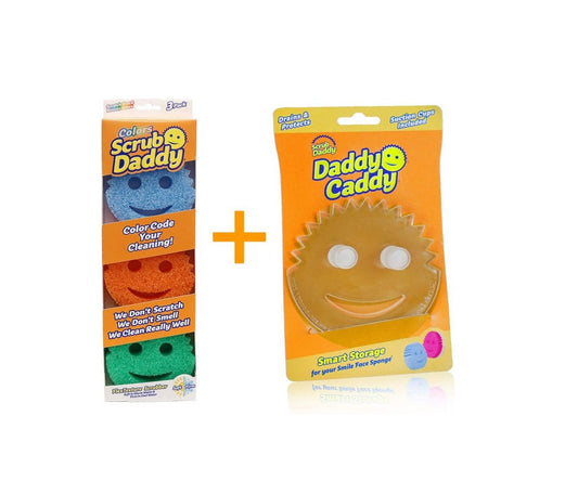 Scrub Daddy Zestaw prezentowy - 3 sztuki Scrub Daddy z uchwytem