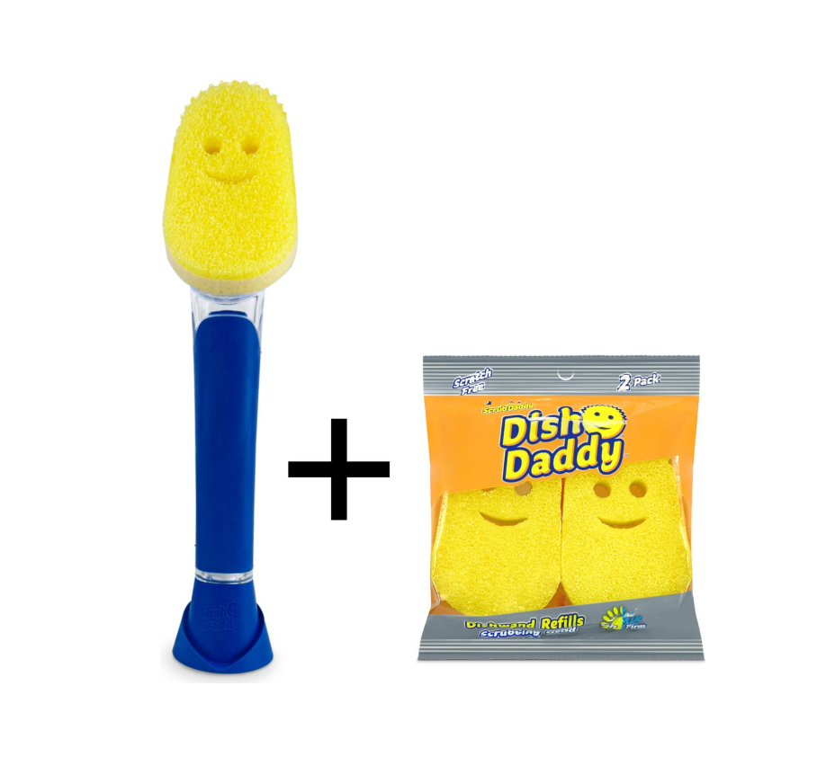 Scrub Daddy Geschirr Bürste - Inkl. 2 Extra Schwämme - Blau